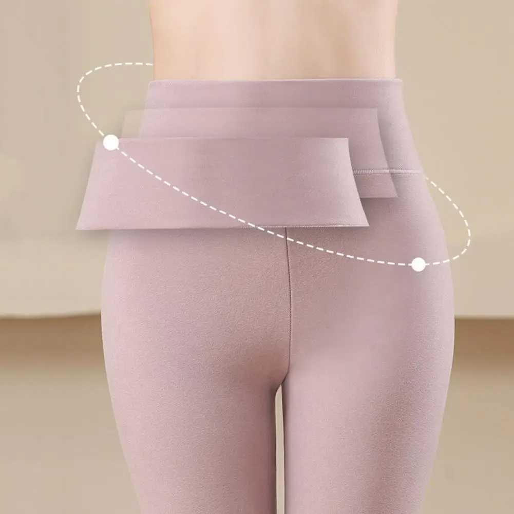 Women's Thermal Underwear 2-piece/set womens hot underwear set for winter warmth O-neck long Sly top high waisted pants DE velvet seamless hot Y2