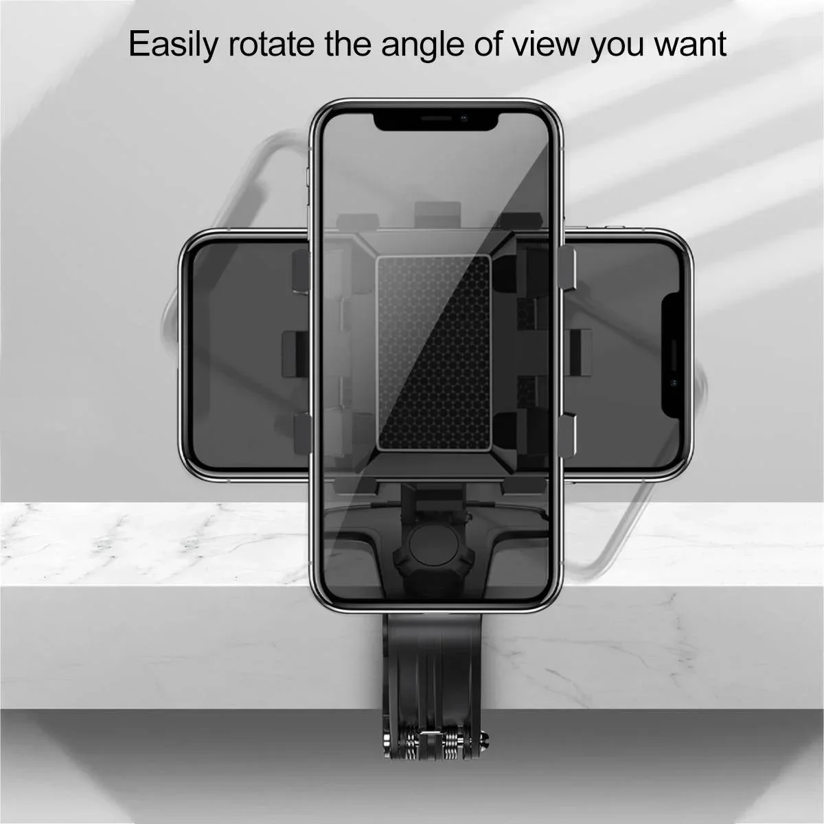 STONEGO Universal Car Phone Holder 1200° Adjustable Rotating Phone Mount Stand for Car Dashboard, Rear View Mirror, Sun Visor