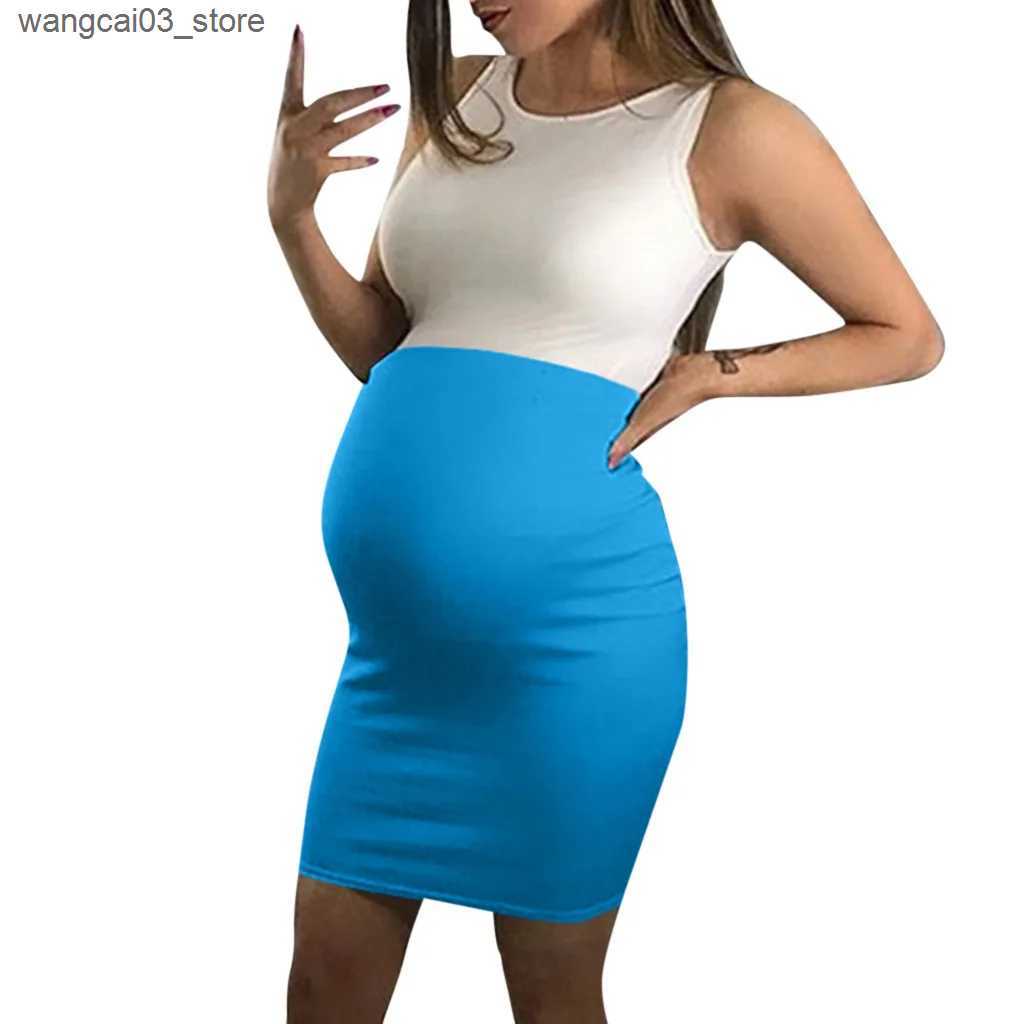 Maternity Dresses Maternity Clothes Premama Straight Sleeveless Dress Summer Pregnant Women O-Neck Hip Wrap Dress Skirt Vestido Pregnancy Clothing L24