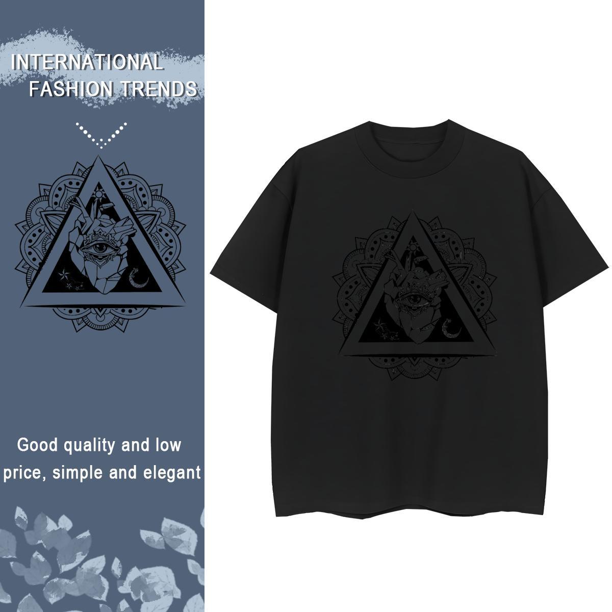 2024 Designer T shirt 230g 100% Cotton Breathable Crew Neck Casual Daily Wear eye of the devil Women Tshirts Female Custom Print Oversized Tees Shirts