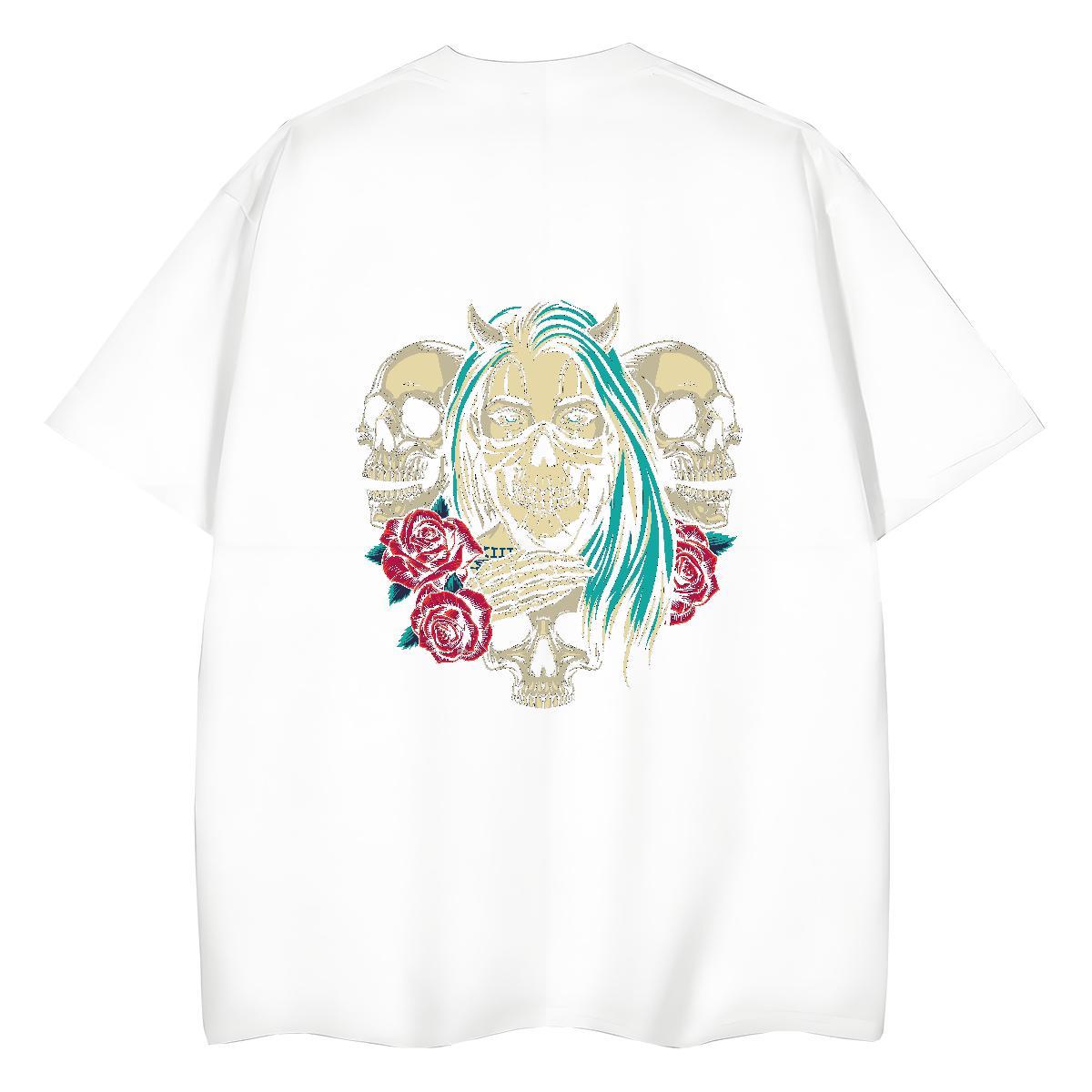 Factory Direct T-Shirts 230g Cotton Short sleeve Soft Hip Hop skull Unisex Tshirts Popular Custom Print Oversized Top Tees