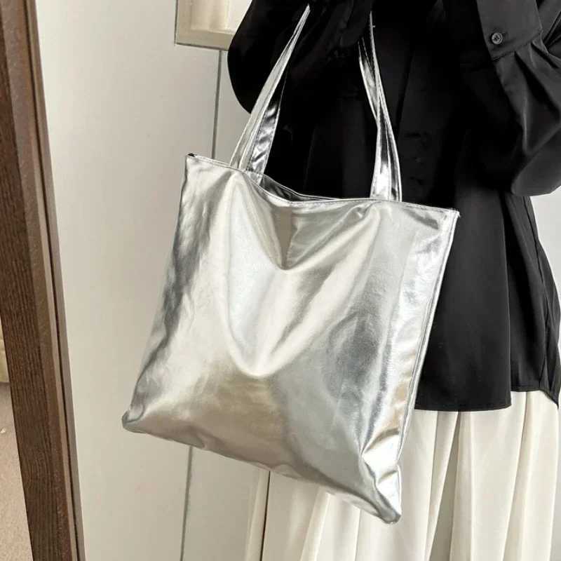 Laser bag candy colored large bag womens handbag large capacity large capacity shiny womens bag girls shoulder bag Y241011