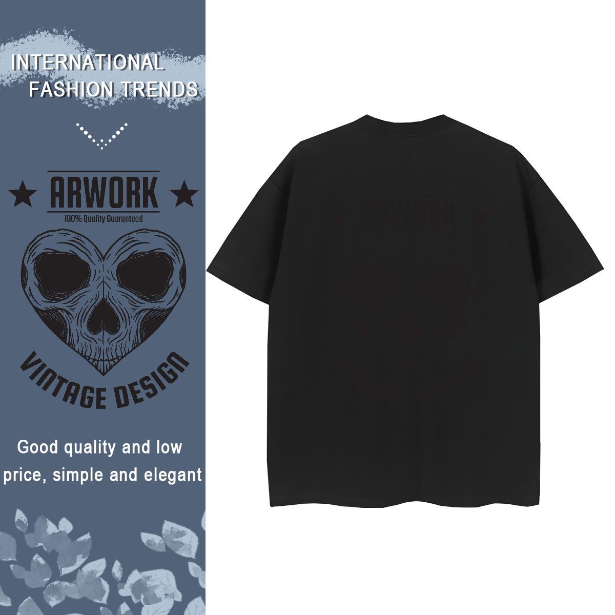 Fashion Casual T-Shirts 230g 100% Cotton Breathable Soft Sports Casual skull Couples T Shirts Wholesale Oversized Wear