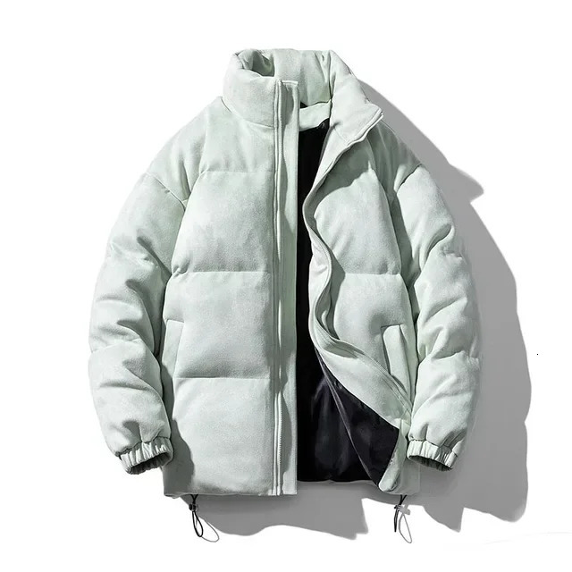 Winter Hooded Retro Parkas Jacket Mens Various Colors Bubble Jacket Oversized Warm Solid Jacket Street Clothing Artificial Suede Inflatable Jacket 241
