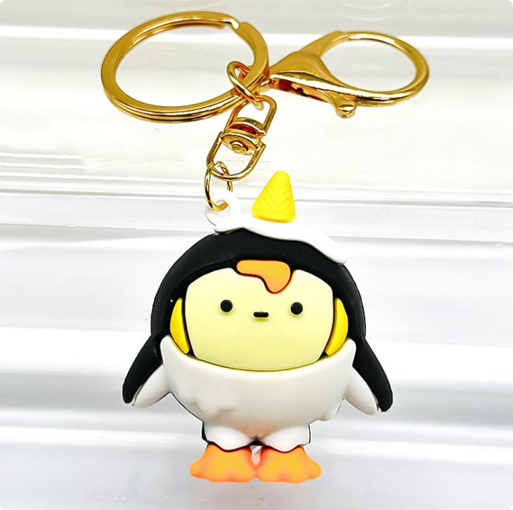 Fashion Keychains Women Men Cartoon PVC Bag Charm Key Chain Wallet Coin Purse Lanyard Accessories Keychain