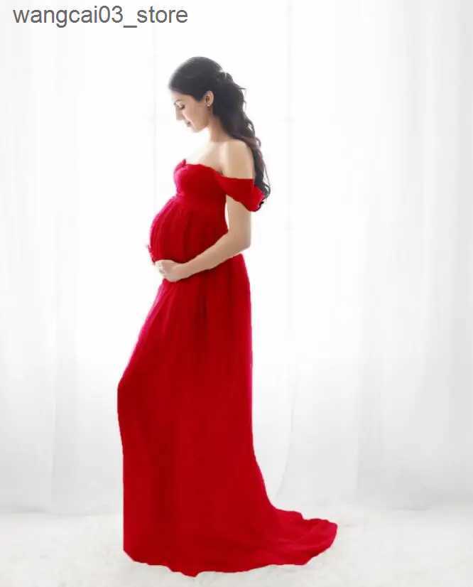 Maternity Dresses Sexy Maternity Photography Dress Props Classic Maternity Pink Blue dress Fancy Shooting Photo Spring Autumn Pregnant Dresses L240910