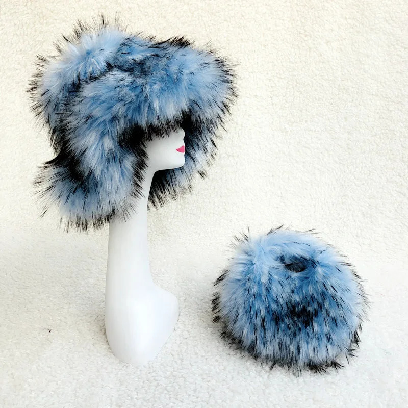 Big Brim Womens Fur Hat Plush Bucket Hat Warm Winter Y2K Punk Mens Fishermans Hat Personalized Color Hat 241011