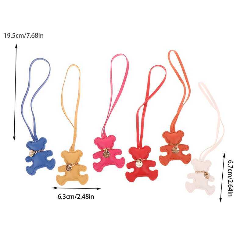 Keychains Lanyards Cute PU Leather Bear Bag Charm Keychain Tren Decorative Keychain Pendant Backpack Hanging Decoration Business Gift J241010