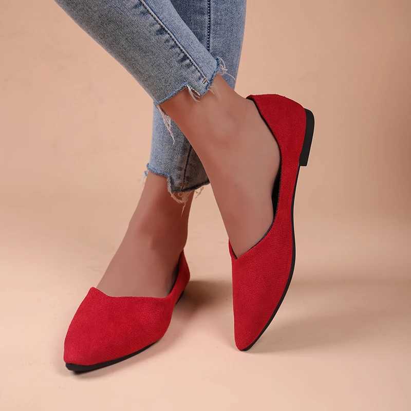 Autumn Spring Pointed Toe Indigo Basic Style Suede Leather Shoes for Women 2024 Fashion Casual Shoes Y241011