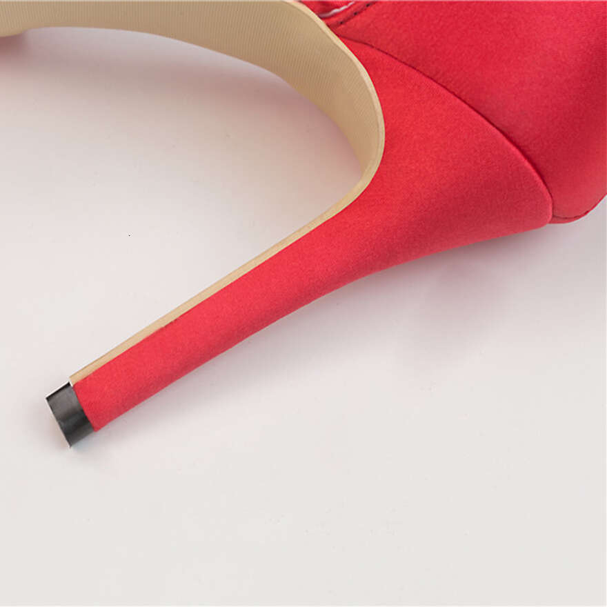 New Elegant Pearl Metal Buckle High Heels Women Korean Fashion Soft Silk Pointed Ladies Shoes Party Sandals Shallow free shipping shoes 241108