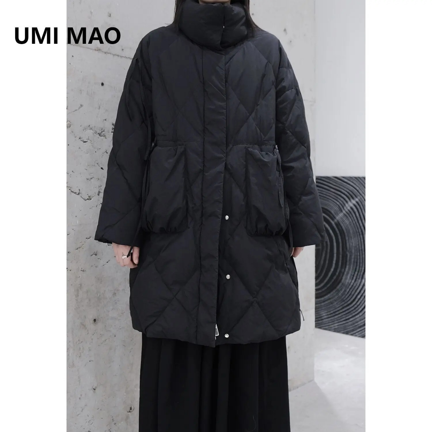 UMI MAO Yamamoto dark jacket niche large pocket button down jacket thick and warm 90 white duck down jacket Y2K 241009