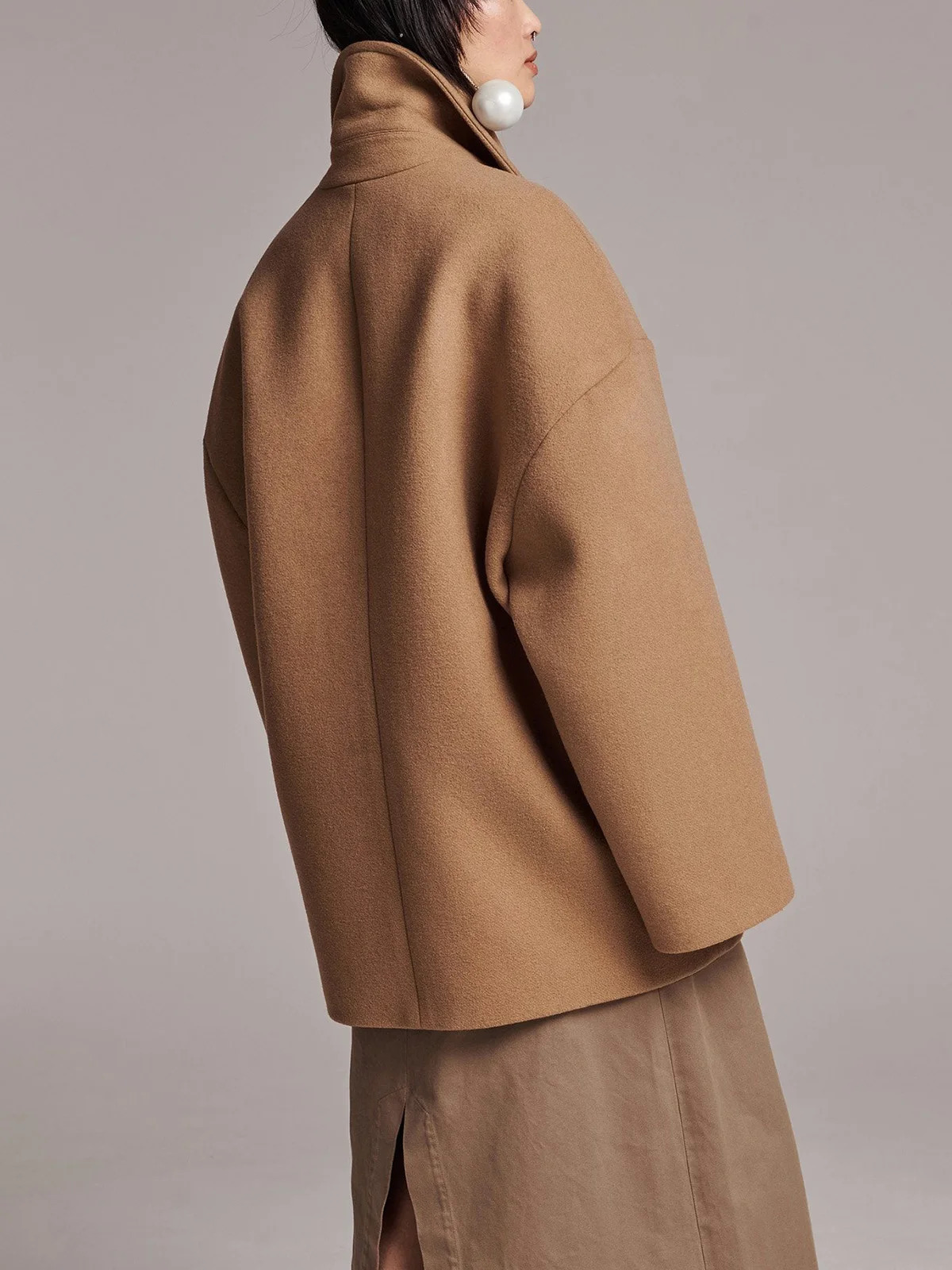 FRENKENWomens coatwinter coat 2024outerwearsWomens jacketoversized looseWarm jacketWoollen coatElegantLeisure 240930