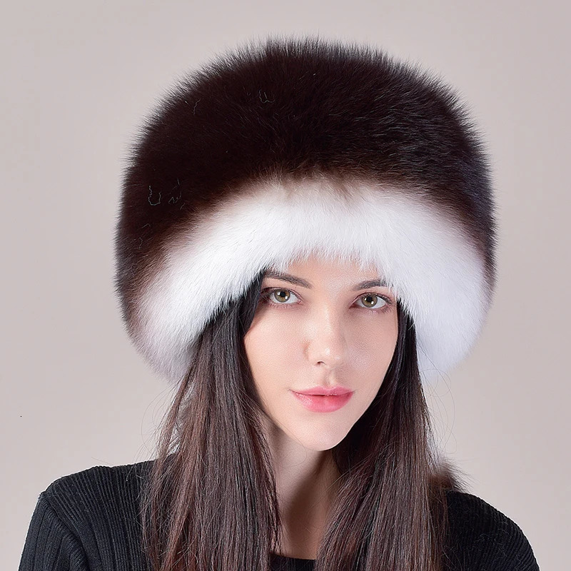 Selling Winter Womens Fur Hat Fluffy Soviet Outdoor Warm Snow Leather 5Tailed True Cold Bomber 241009