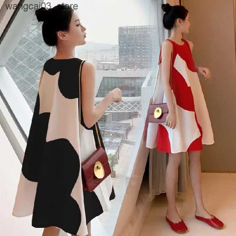 Maternity Dresses Maternity Dress Summer Korean Version Loose Maternity Dress Summer Long Holiday Pregnant Women dress Maternity Clothings L240910 L24