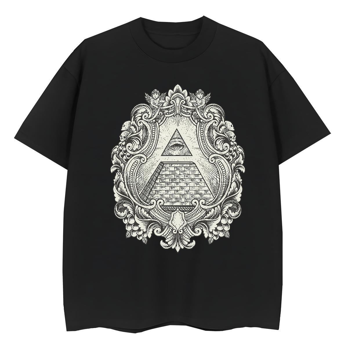 New Arrival T Shirt For Woman 230g 100% Cotton O-Neck Short Sleeve Street Wear eye of the devil Unisex Tshirts Loose Custom Print Oversized Tops Tees