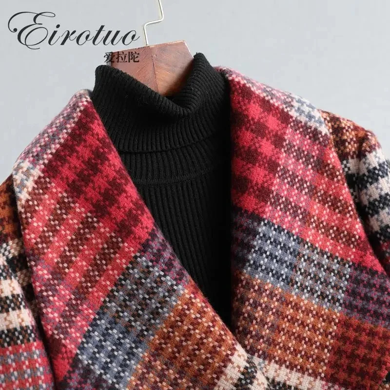 Woolen Coat Womens Long Section Spring Autumn AllMatch Highend Temperament Jackett Button Commuting W 240905