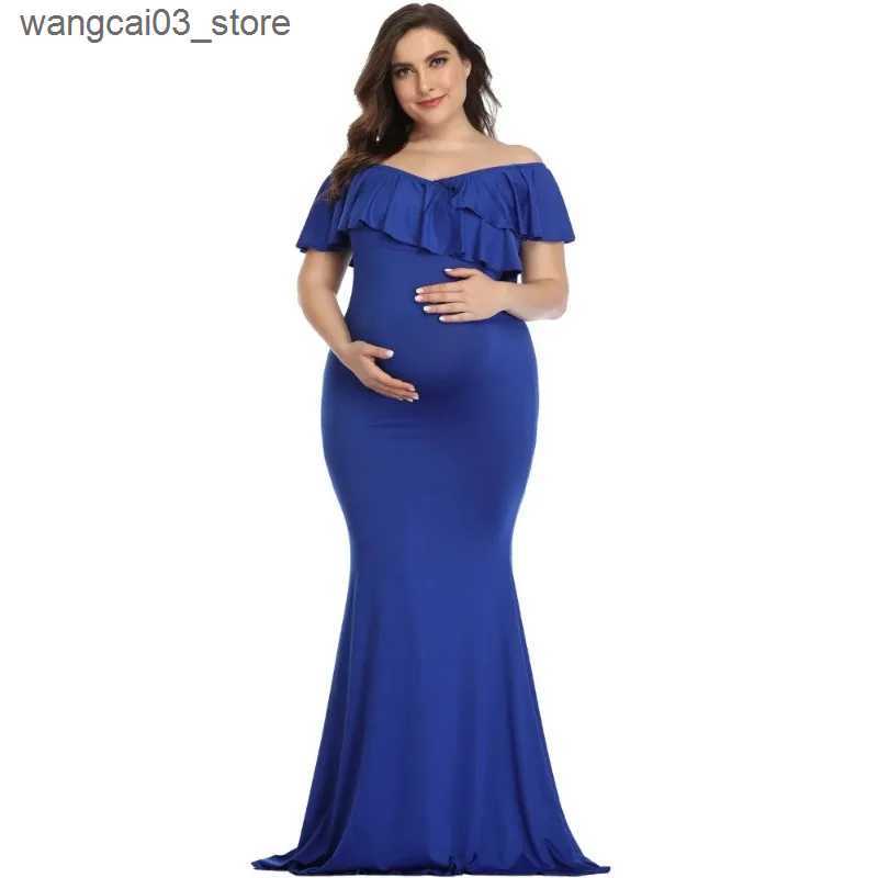 Maternity Dresses New Maternity Dresses Maternity Photography Props Plus Size Dress Elegant Fancy Cotton Pregnancy Photo Shoot Women Long Dress L24091