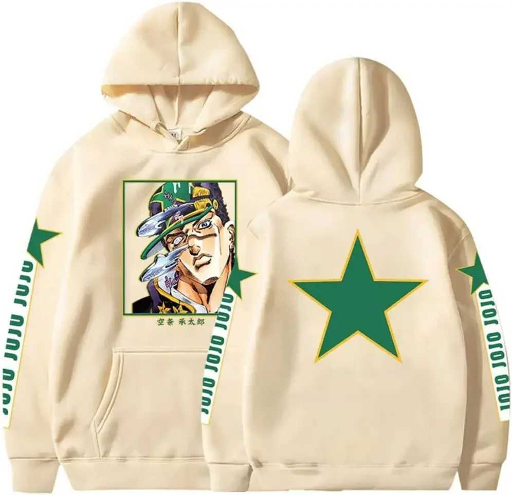 Unisex Kujo Jotaro Hoodie Jonathan Joseph Sweatshirt Pullover JoJo Long Sleeve Anime Hoodie LX241011