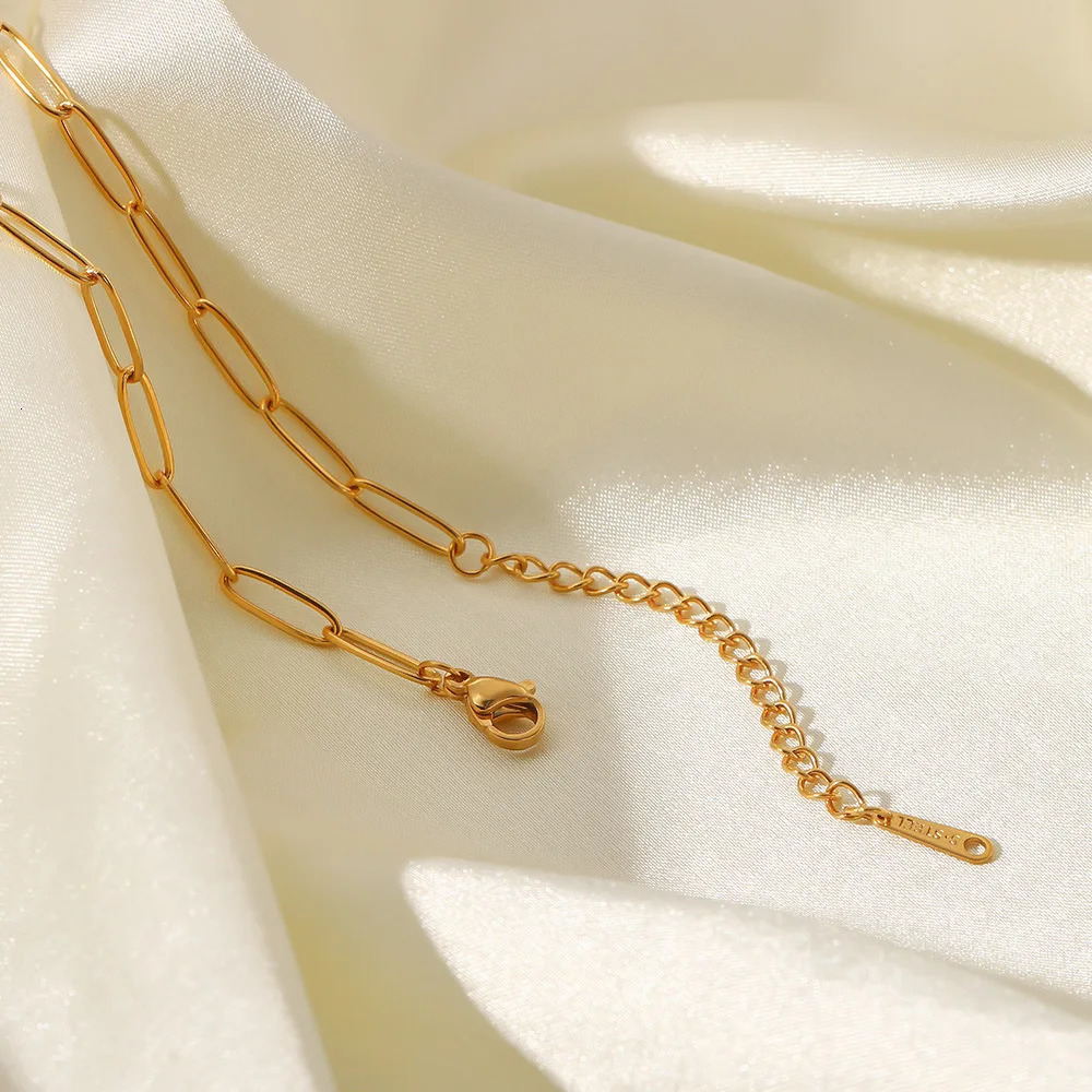 18k gold-plated hip-hop style necklace personalized pendant stainless steel universal jewelry 240929