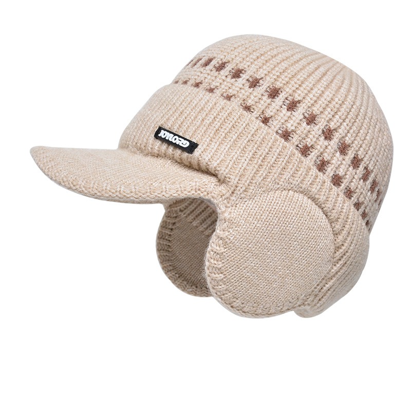 Veet Winter Men's Pullover Ear Protection Baseball Outdoor Cold Proof and Warm Knitted Hat Cross-border