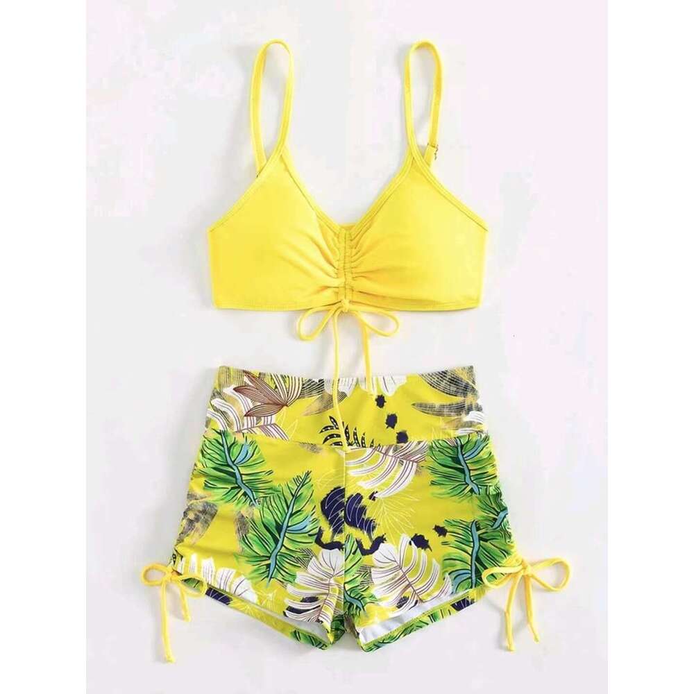 2024 New Sexy Solid Color Multi-Color High Waisted Bikini Women's Swimsuit