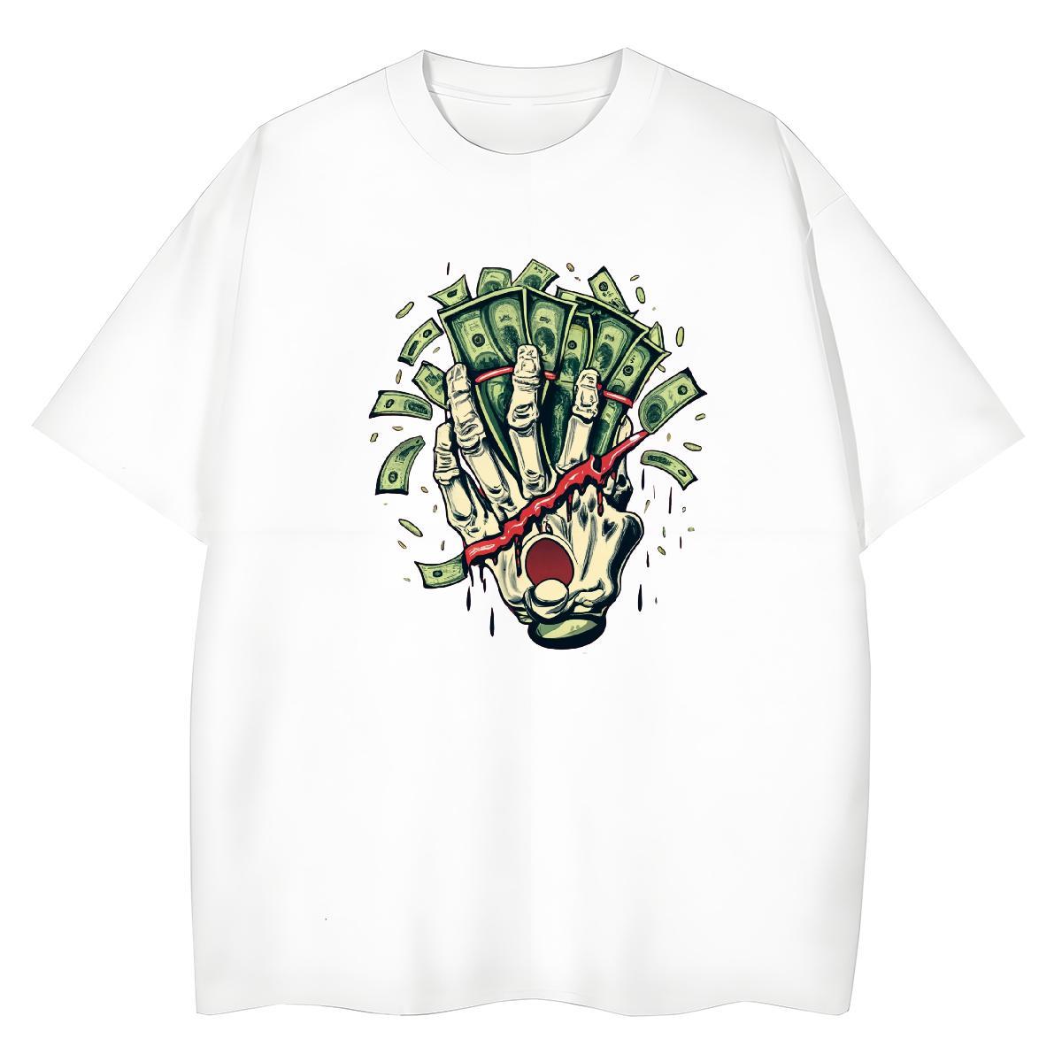 Fashion T shirt 230g Cotton Breathable Short Sleeve Daily Outfit skull Unisex Tshirts Free Shipping Custom Print Oversized Top Tees