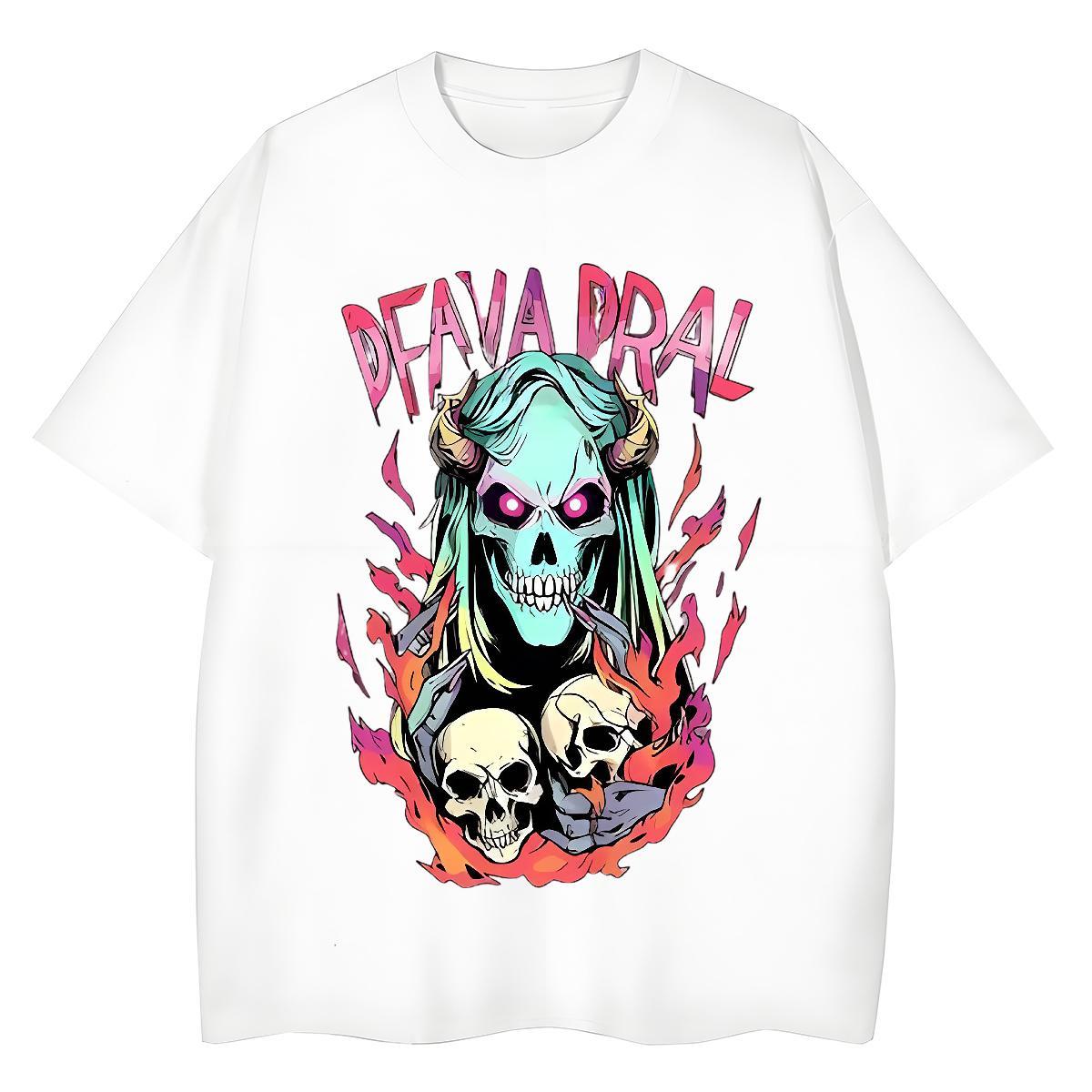 2024 T Shirts Women 230g Cotton Crew Neck Outdoor skull Unisex Tshirts Brand Customized Tees Shirts