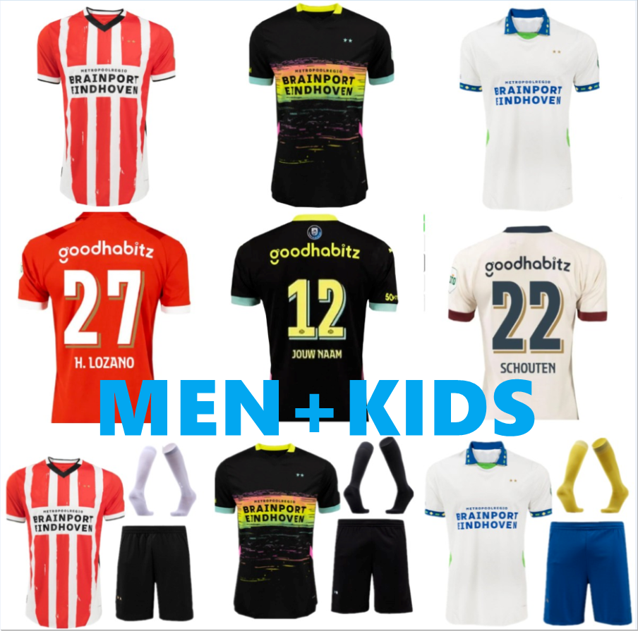 25 26 New PVS Arrived Eindhoven Away Soccer Jerseys 2025 2026 Hazard FABIO Sia Psvs Men It Football Shirts Kid Sets TOP Adult Kits LANG DEST DE JONG TILLMAN BAKAYOKO PEPI