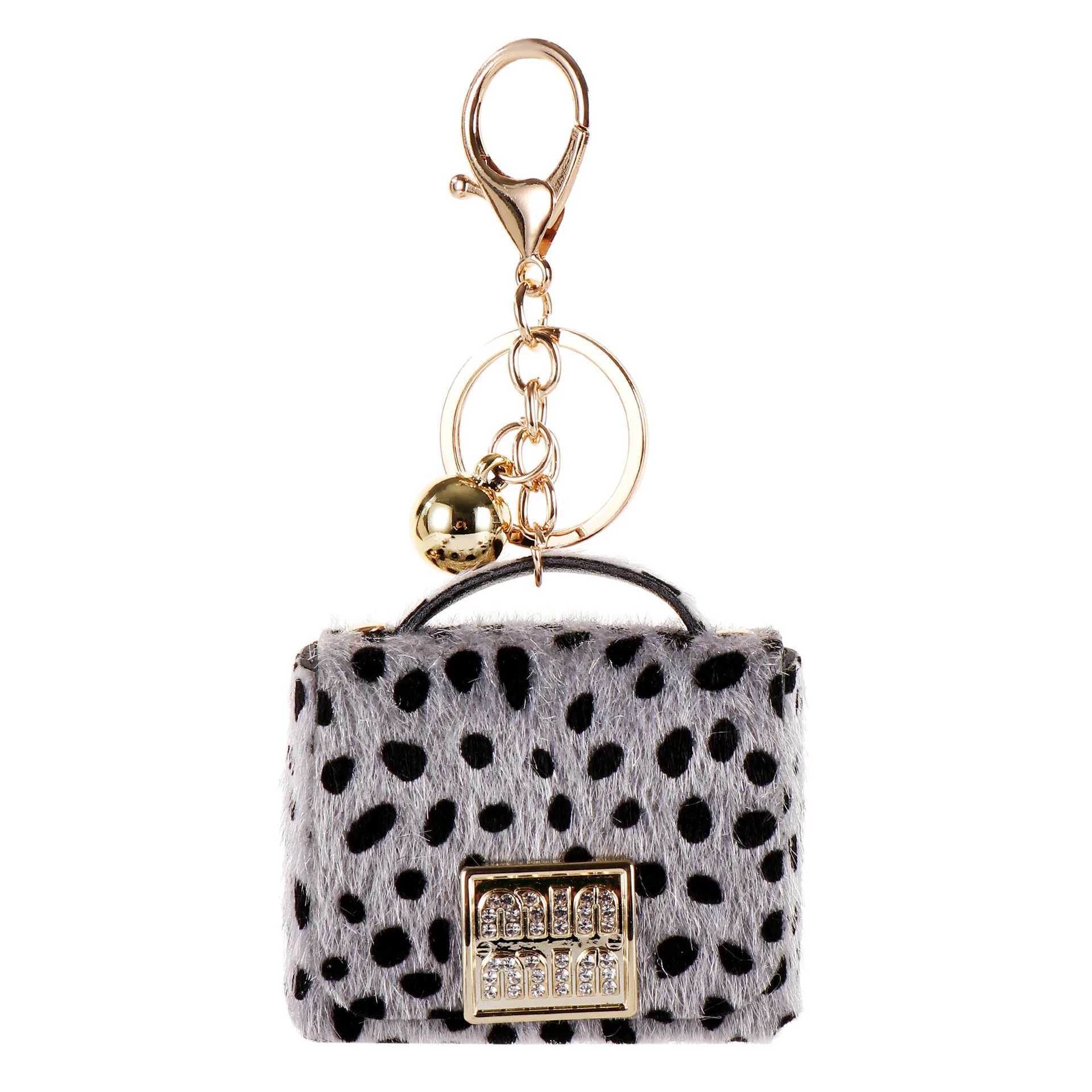 Keychains Lanyards Leopard print mini bag keychain bag accessories J241010