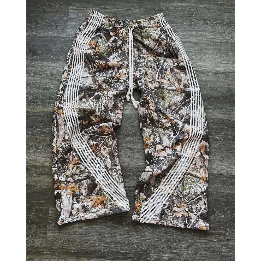 Y2k retro camouflage casual loose fitting men pants, Gothic Harajuku men and women high-quality jogging drawstring sports pants