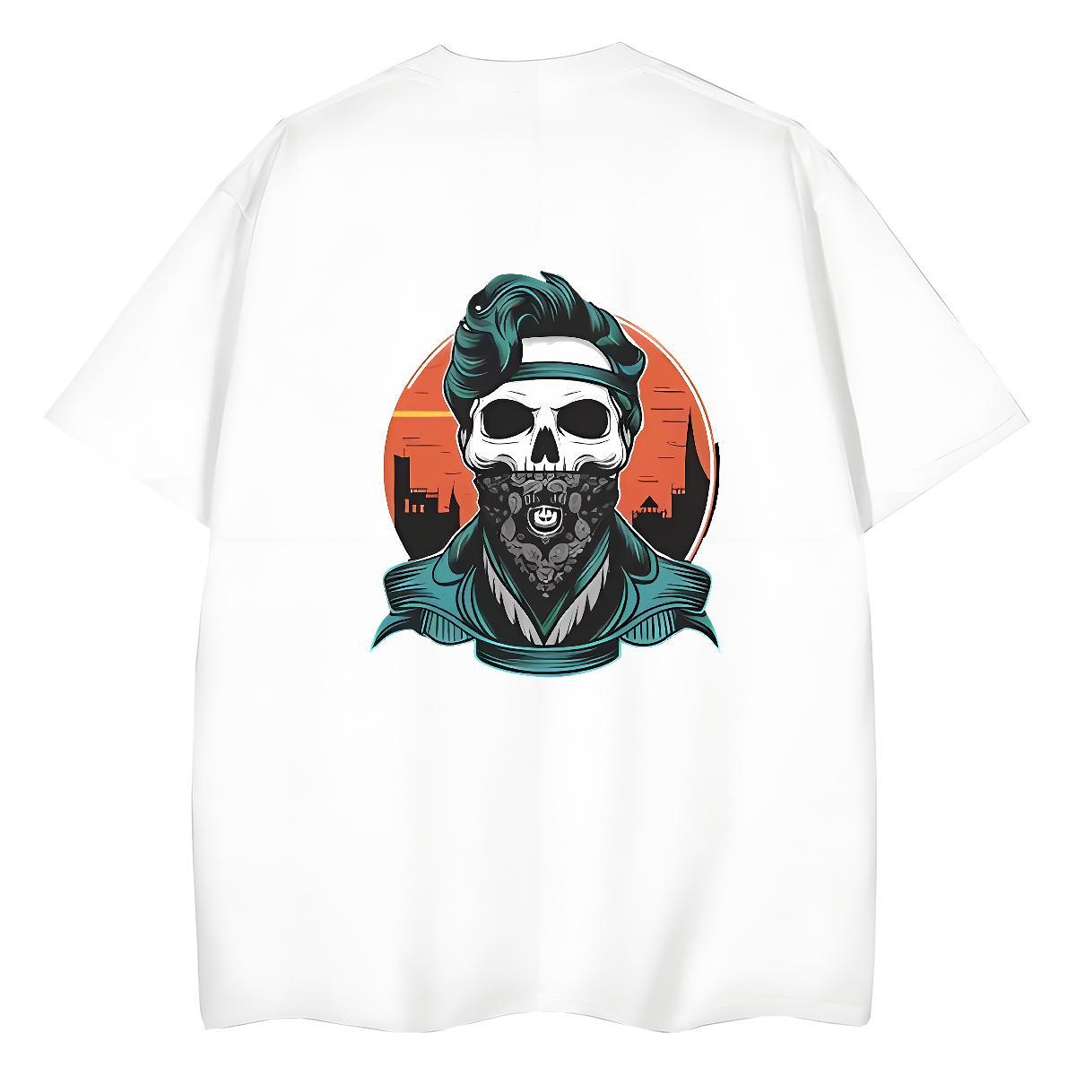 Casual New T Shirt For Woman 230g Pure Cotton Breathable Soft Home Outdoor skull Women Tees Designer Nice Customized Print Clothes