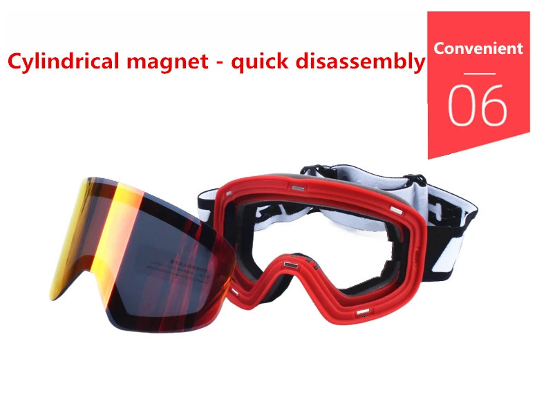 HJC Ski Goggles with Magnetic Double Layer Lens Magnet Skiing Anti-fog Snowboard Goggles Men Women Ski Glasses Eyewear more lens 241007
