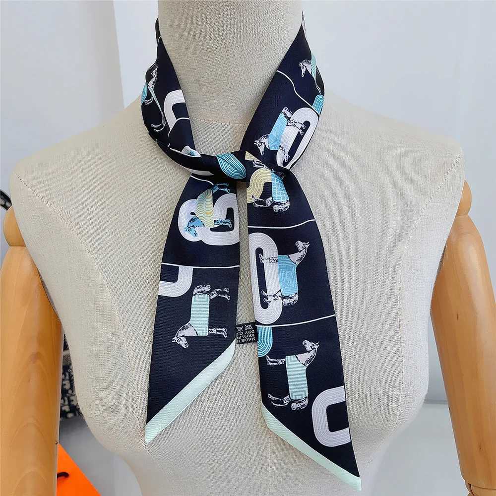 Bandanas Durag Ribbon neck scarf slim womens fashionable printed La handbag ribbon decorative headband tie 2022 fashion J241010K41E