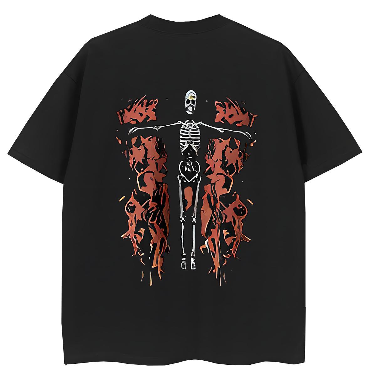 Custom Womens T Shirts 230g 100% Cotton Comfortable Street Wear skull Couples T Shirts Designer Cartoon Printing L-4XL Tops Tees