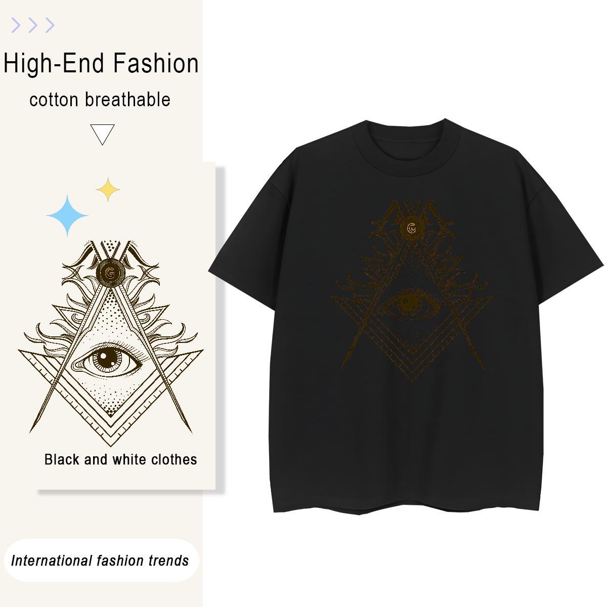 New Arrival T-Shirts for Women 230g 100% Cotton Comfortable Casual Sport eye of the devil Women Tshirts High quality Custom Print Oversized Polos