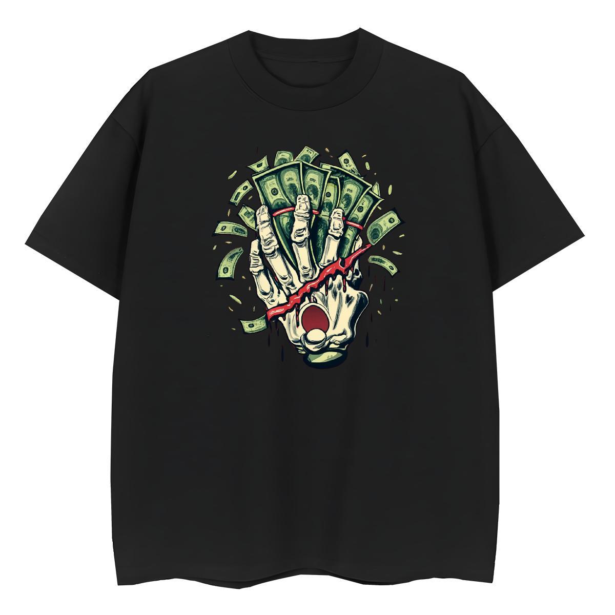 Fashion T shirt 230g Cotton Breathable Short Sleeve Daily Outfit skull Unisex Tshirts Free Shipping Custom Print Oversized Top Tees