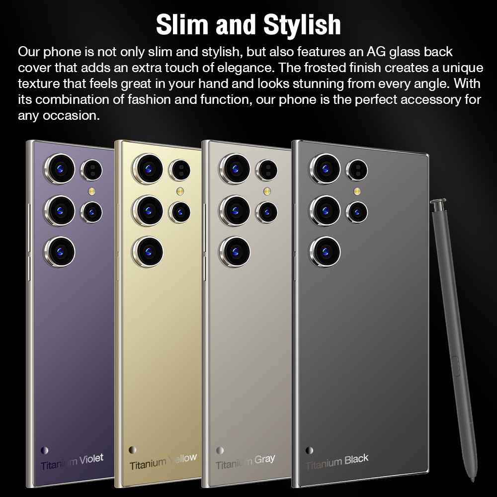 S24 Ultra Smartphone 7.3-inch HD Screen Android 14 Phone Snapdragon 8 Gen 2 CPU,16GB+1TB Cell Phone,78MP+108MP Camera Pixels 7800mAh Battery 5G Dual S