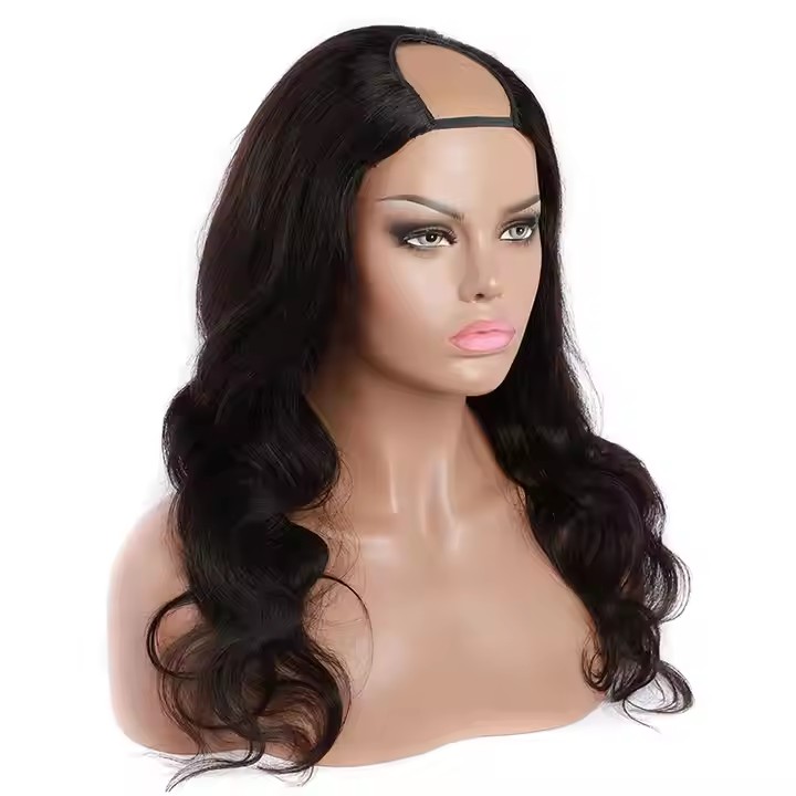 U Part curly Wig Brazilian Hair 100% Remy Human Hair Wigs loose body wave Wig Human Hair for black woman 26inch 180% density