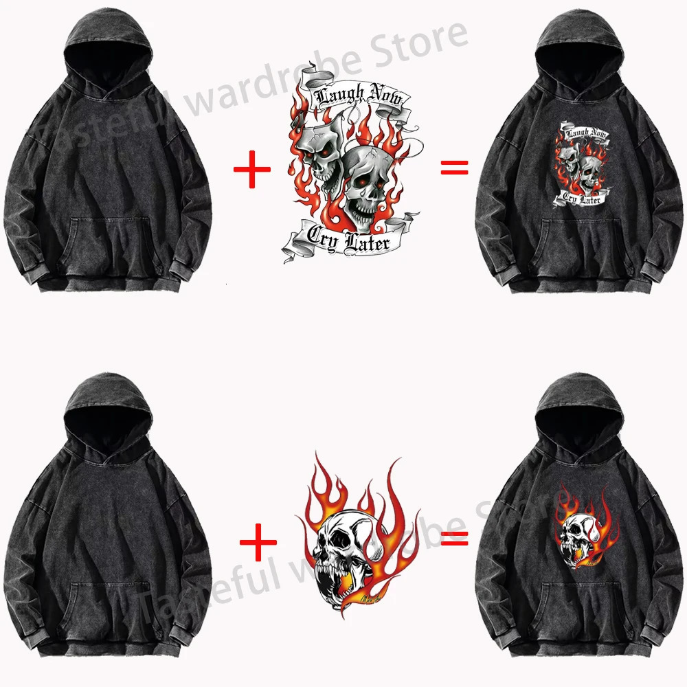 Your own n customized printing of pictures for mens DIY hoodies vintage washed cotton sweaters casual loose Y2K clothing 241011