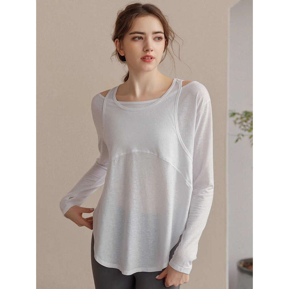 Internet celebrity running training Prati yoga clothes cover up women's spring and autumn loose breathable quick drying sports fiess top