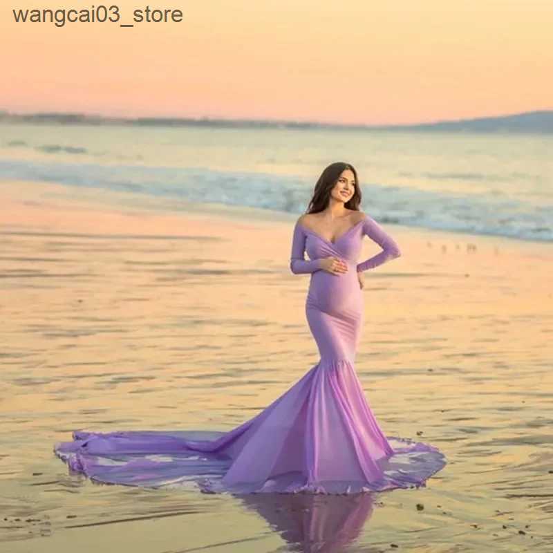 Maternity Dresses Mermaid Dress for Pregnant Women Maternity Dresses for Photo Shoot Photography Gown for Women Baby Shower L240910