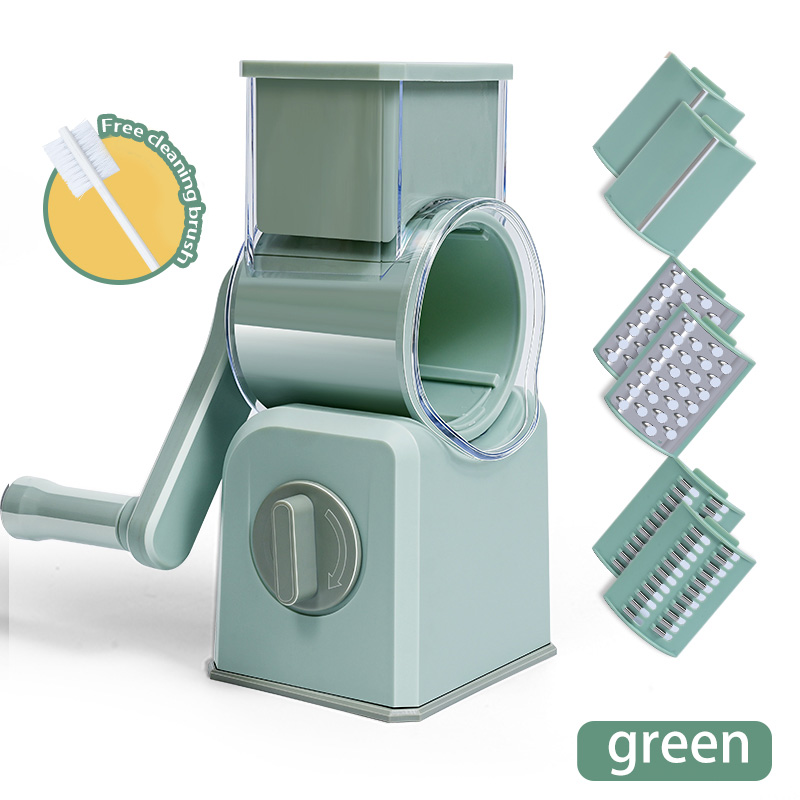 Rotary Cheese Grater Shredder Multifunction 3 in 1 Kitchen Speed Slicer Vegetable Shooter Potato Hashbrown Grinder for Nut Carrot Radish Cucumber