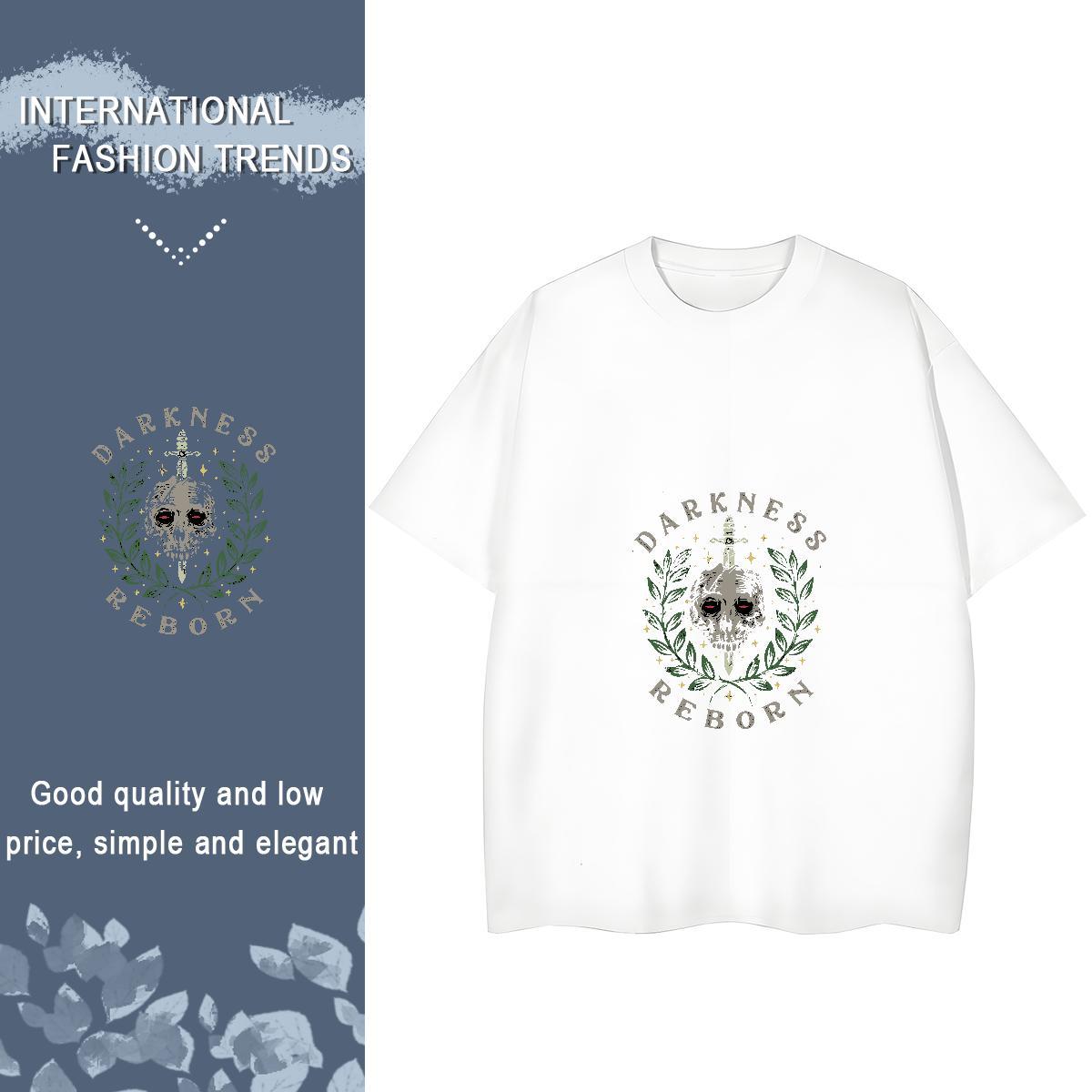 Stylist Womens T Shirts 230g Pure Cotton Short sleeve Soft Daily Wear skull Woman Tshirt Designer Anime Tops Shirt