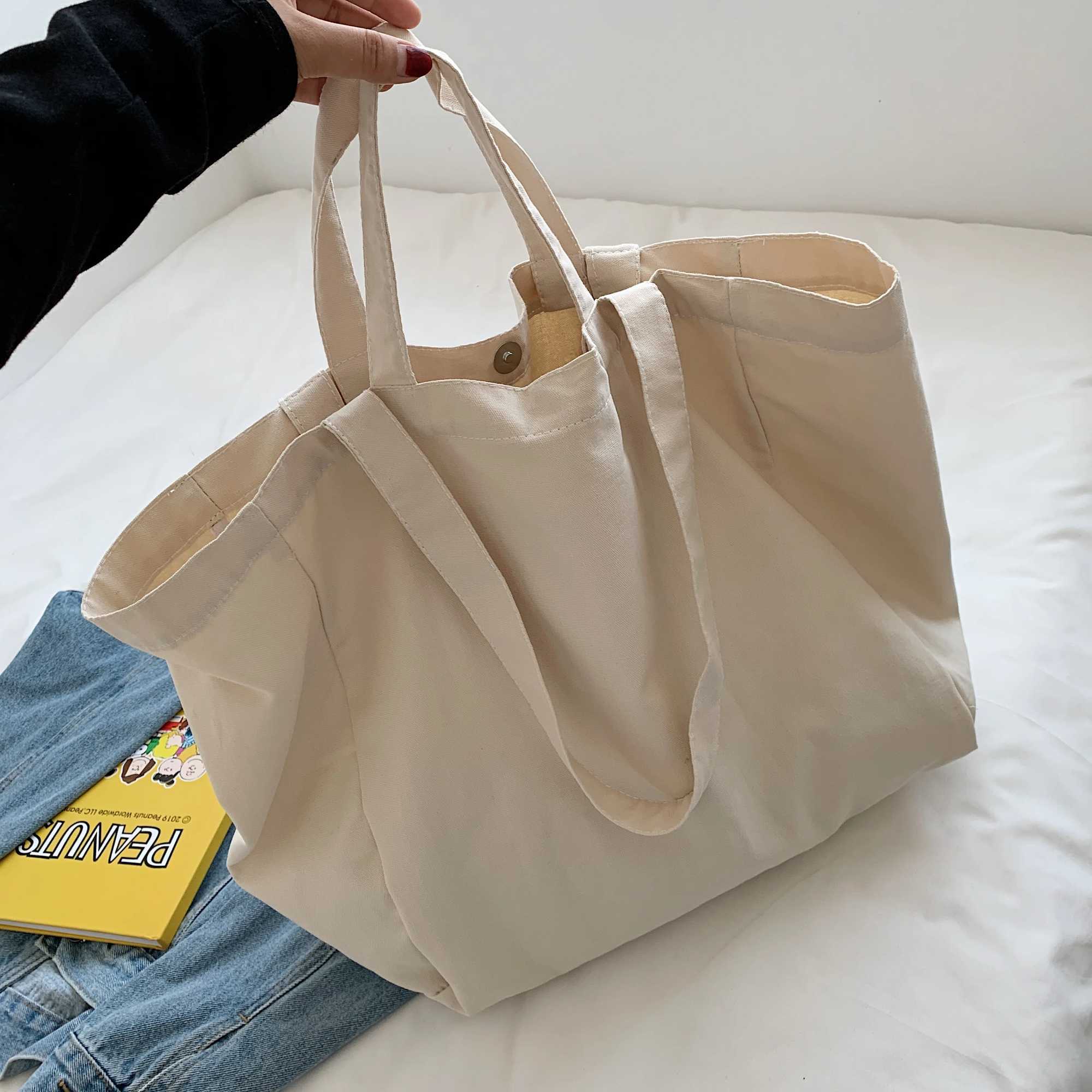 1 large capacity handbag fashionable shoulder bag womens work bag commuting canvas handbag Y241011