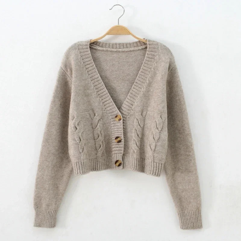 Women Cardigan Sweaters Button Knitwear Fall Winter Fashion Long Sleeve Vneck Knitted Jackets Tops Casual Female Sweater Coats 241007