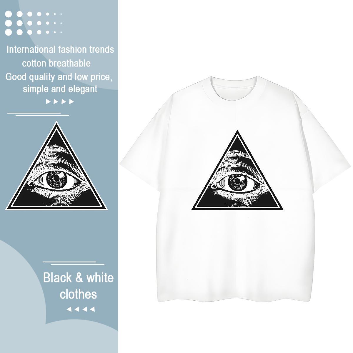 Custom Women T Shirts 230g Pure Cotton Short Sleeve O-Neck Daily Wear eye of the devil Women Tees Loose Anime Print Tee Shirt