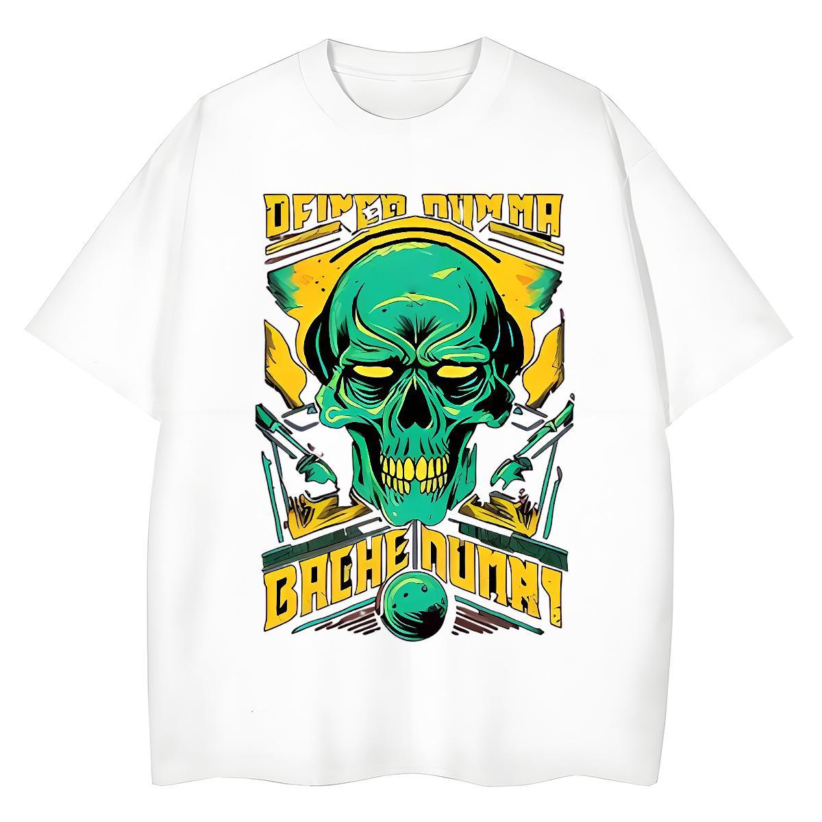 TOP Quality T shirt 230g Cotton Breathable Crew Neck Street Wear skull Womens Tshirts Wholesale Custom Cartoon Tops Shirt