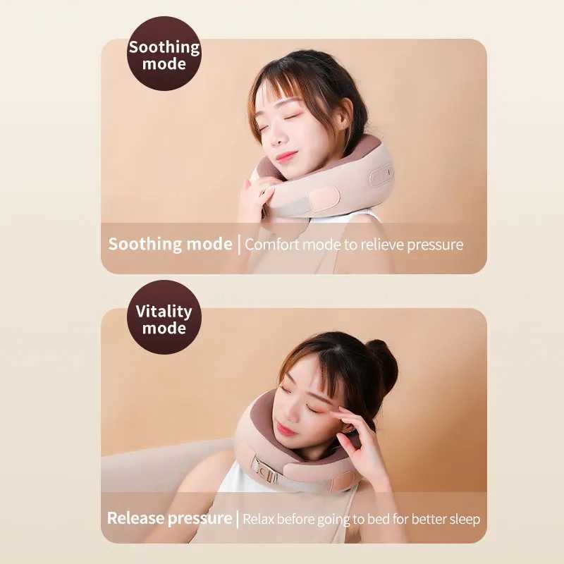 Electric heated neck massager U-shaped pillow multifunctional portable Cervical massager outdoor car relaxation massage W240819