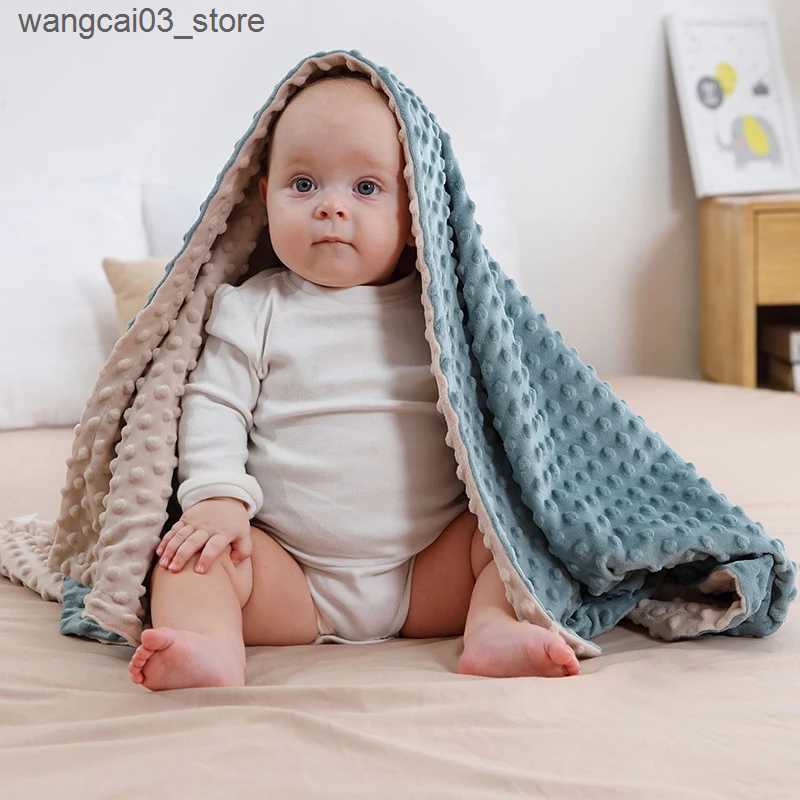 Blankets Swaddling 75*100CM Newborn Baby Bubble Blanket Thicken Super Soft Swaddle Blanket Children Stroller Blanket Slort Plush Blanket A1254 L240910