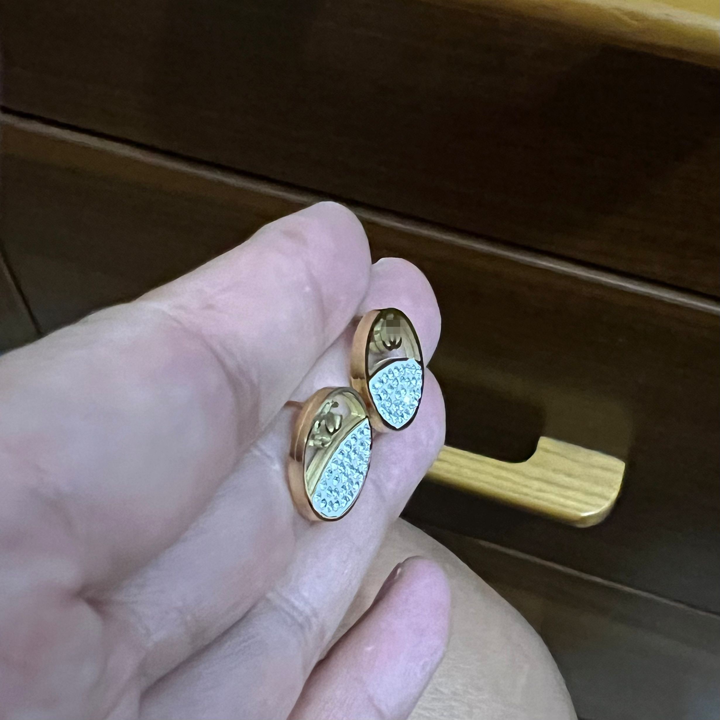 316L stainless steel branded designer full diamond stud 18k Gold silver rose women men letter logo engrave earrings wedding jewelry daily outfit